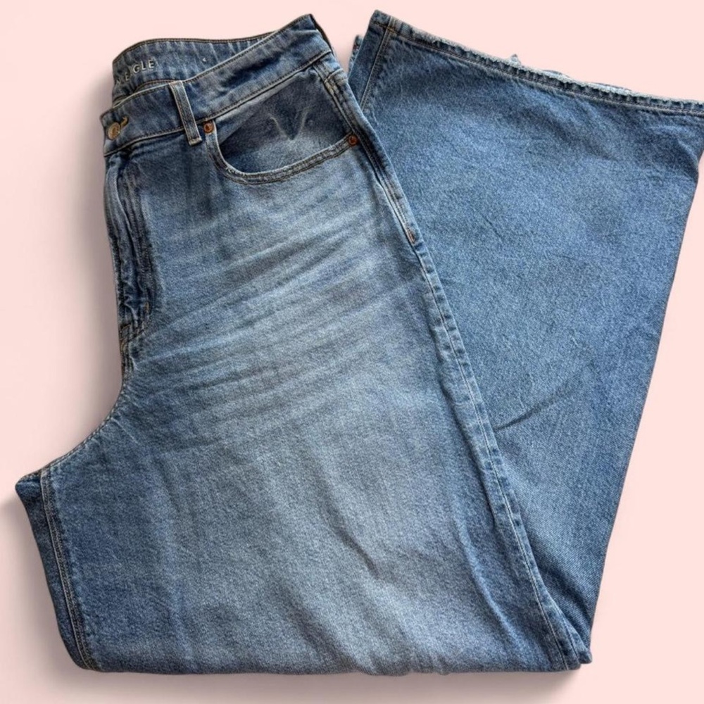 American Eagle Outfitters Light Wash Wide Leg Jeans